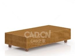 柳条编织桌子C4D户外庭院家具模型下载