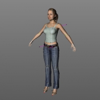 牛仔女人C4D模型（带绑定） Woman03 c03