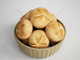 一筐面包C4D模型下载