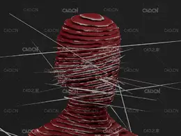 C4D头像切片动画工程 Motion Graphic Arnold Curvature
