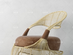 户外懒人椅藤编家具藤椅C4D模型 cane chair