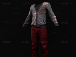 男装衣服开衫针织外套C4D OCTANE模型 clothes