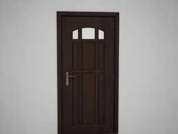 三块玻璃室内木门C4D模型下载 Door model