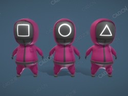 三个鱿鱼游戏角色 squid-game-man