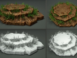 高精岩石平台C4D模型 Rock Platform 3d model