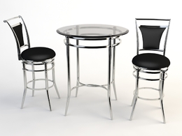 简约玻璃桌椅C4D模型 Tables and chairs -001 3d model