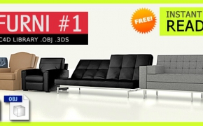 6个单体沙发C4D模型 Sofa 3d model