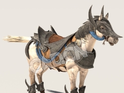 C4D战马白马模型（包含骨骼绑定未包含动画) Horse_B03 3D Model