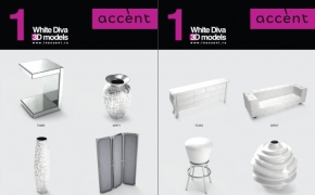 家居装饰工艺摆设3D模型合集 Accent 3D Models Collection Vol.1 White Diva