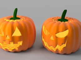 两个万圣节南瓜C4D模型 Bad Pumpkin