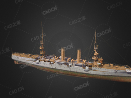 美国海军奥尔巴尼号防护巡洋舰C4D模型下载Albany 3d model