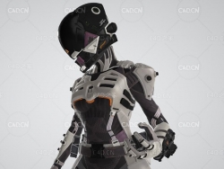 科幻赛博未来忍者魅影机甲战术忍者C4D模型 Wraith Cyber Ninja