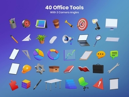 办公室人物元素3D卡通图标模型素材