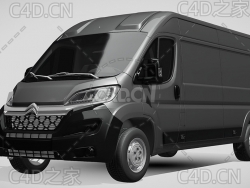 雪铁龙封闭式玻璃面包车货车2014款C4D汽车模型下载