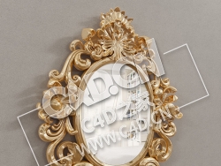 C4D欧式镜框雕椭圆花框模型_46