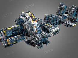 C4D太空空间站模型HSS Human Space Station G8