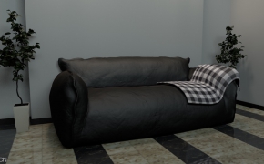 室内真皮沙发C4D模型 sofa 3d model