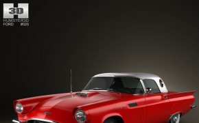 福特雷鸟汽车3D模型 Ford Thunderbird 1957