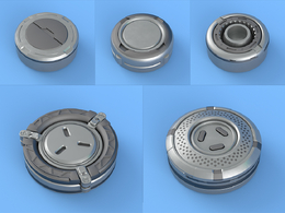 5个现代工业风格圆形机械装置c4d模型下载Circular-Kitbash