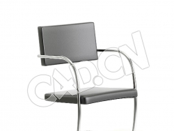 C4D黑色皮椅办公椅模型 Black Leather Chair 3D Model