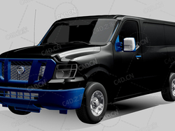 日产封闭车厢货车运输车2022款C4D汽车模型下载