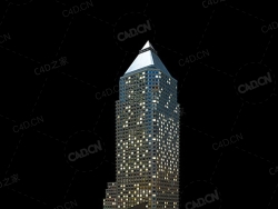 夜间摩天大楼办公楼写字楼C4D模型 Archmodels Vol.103_Night Skyscrapers - model-48