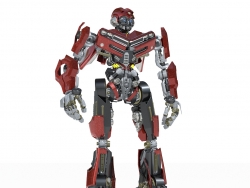变形金刚汽车人机器人C4D模型rigged and animated transformer