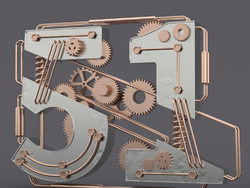 五一劳动节机械文字5.1金属字模型