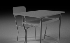 学校课堂桌椅C4D模型 Banco Scuola
