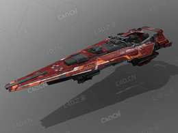 C4D巡洋舰指挥官舰飞船科幻飞行器太空船外星战舰模型Cruiser GK2