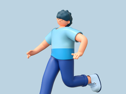 踢足球男性人物C4D OCTANE模型下载