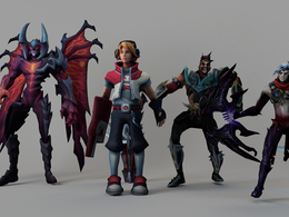 4个C4D《传奇联盟V2》角色绑定模型 League of legends pack v2
