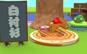 《愤怒的小鸟》卡通游戏场景C4D工程文件