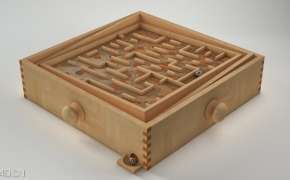 木盒迷宫玩具C4D模型 Holz labyrinth