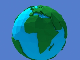 低面多边形地球C4D模型 Low poly Earth