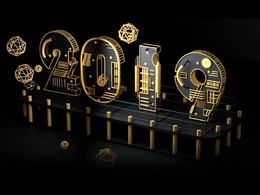 2019机械文字设计字体C4D工程