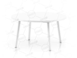 白色圆形会议桌洽谈桌子接待茶桌矮桌现代家具C4D模型White Round Table