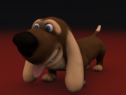 卡通小狗C4D模型 dog 3d model