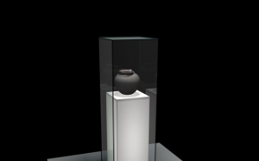 文物展柜C4D模型 陶罐玻璃柜 Showcase