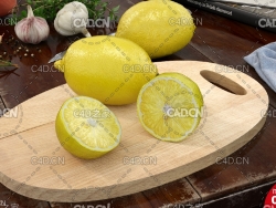 新鲜黄色柠檬C4D模型 Lime