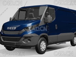 依维柯封闭式面包车货车2017款C4D汽车模型下载