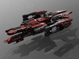 C4D指挥官舰指挥官舰飞船科幻飞行器太空船外星战舰模型CommanderShip R5