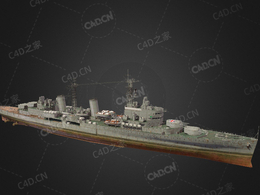 英国皇家海军贝尔法斯特号巡洋舰C4D模型下载Belfast 3d model