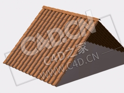 瓦片屋顶C4D模型 Roof-Tiles