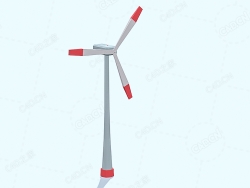 低面多边形风车风力发电 Windmill 2