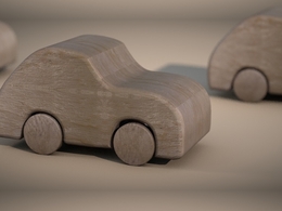 木头玩具车C4D模型 wooden car