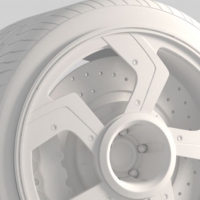 兰博基尼汽车轮胎C4D模型 Lambo Wheels