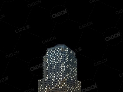 夜间摩天大楼办公楼写字楼C4D模型 Archmodels Vol.103_Night Skyscrapers - model-50