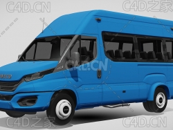 依维柯客车小巴商务车2022款C4D汽车模型下载