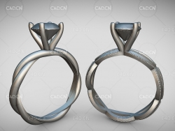 一对钻石婚戒C4D模型 ChapelHills-Fitzgerald 2Bnds